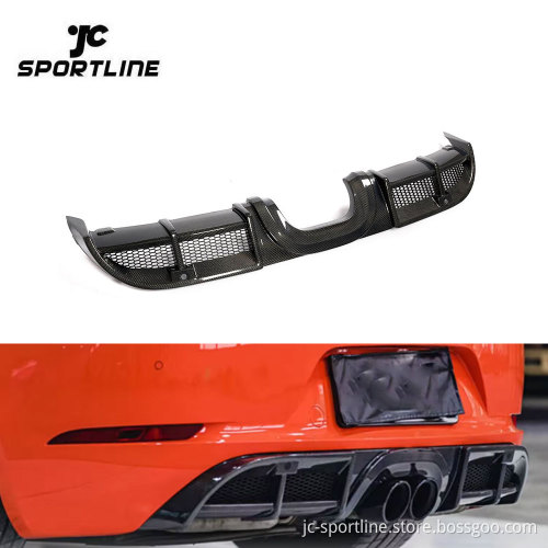 Carbon Fiber Rear Bumper Diffuser Spoiler Lip for Porsche 718 Boxster Cayman 2016-19